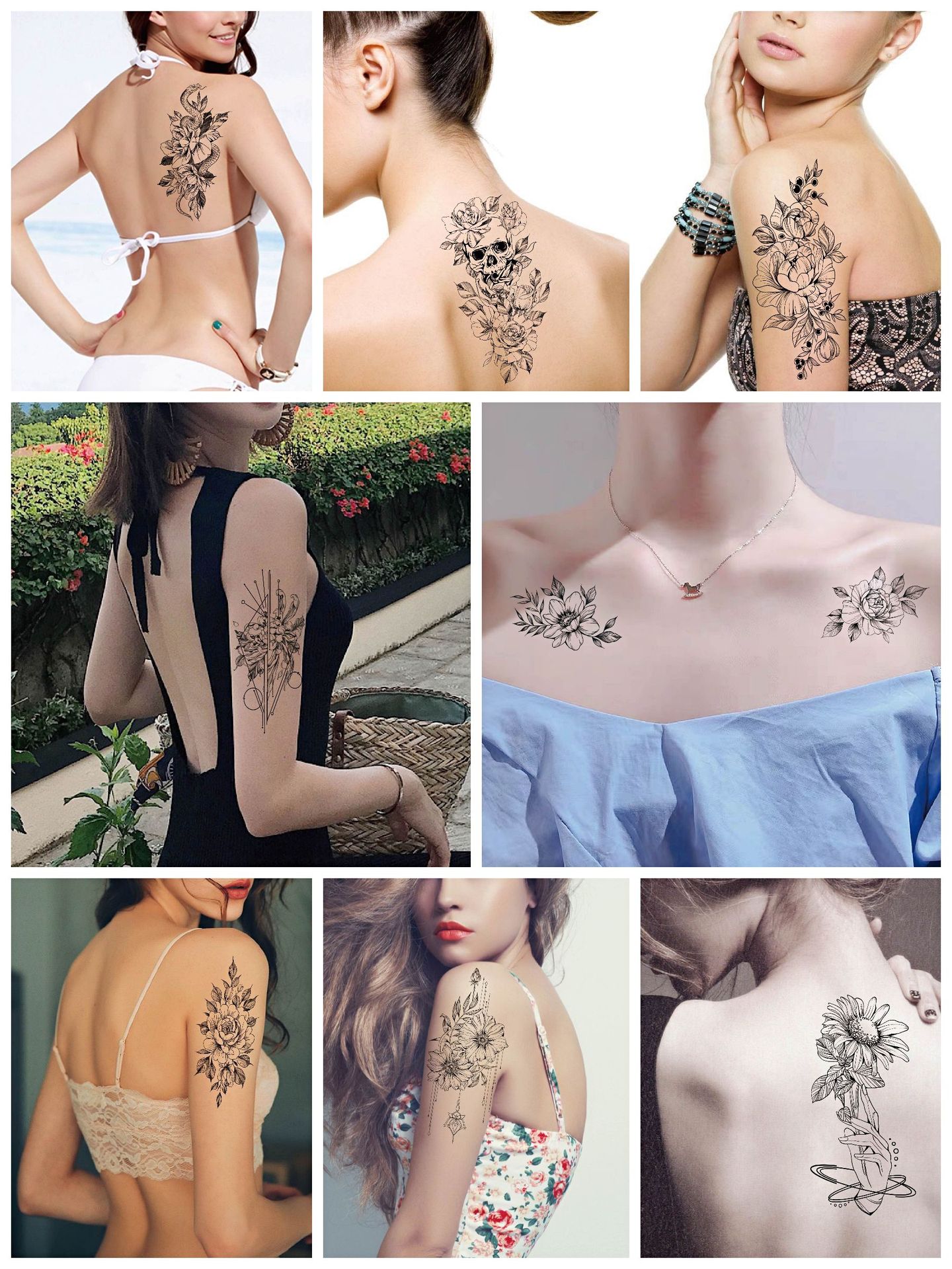 Hình Xăm To Miếng Dán Tạm Thời Tattoo Chống Nước Lâu Trôi Quyến Rũ