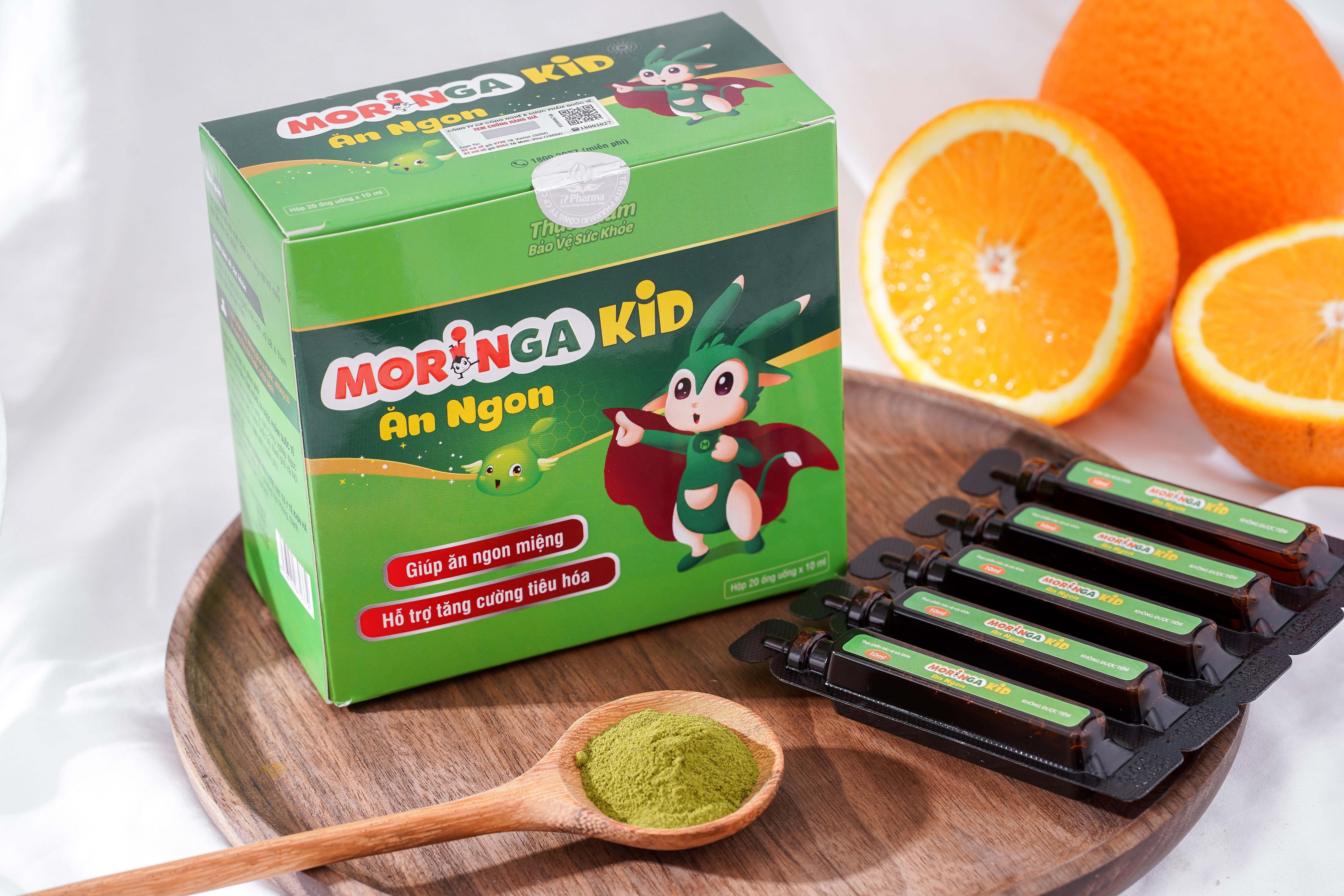 MORINGA KIDS ĂN NGON - Bổ sung dưỡng chất giúp ăn ngon, tăng cân đều, tăng sức đề kháng - Hộp 30 ống 1