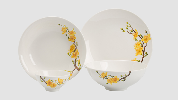 Bộ 10 Cái Chén Cơm Minh Long 11.5cm (S) Hoàng Mai