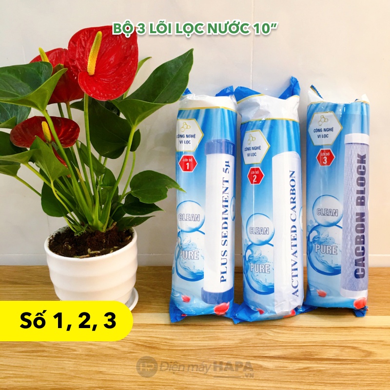 Lõi Lọc Nước 10 inch Số 1 PP Plus Sediment - Số 2 OCB GAC UDF Activated Carbon - Số 3 CTO Carbon Block - Hàng Chất Lượng - 07