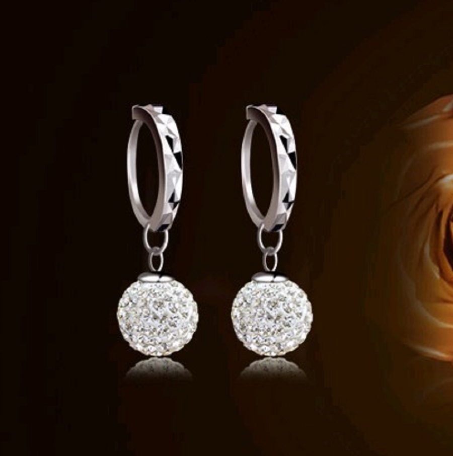 Bông tai nữ tòng teng siêu dễ thương đính đá zircon sang trọng, cườm giả ngọc 