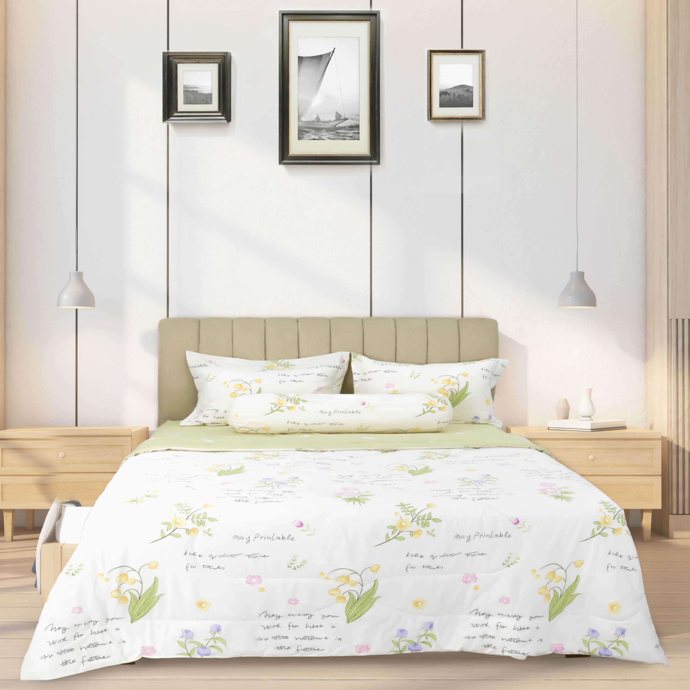 Bộ drap, áo gối Kèm mền chần Stefani chất Cotton nhung mềm mịn mát - màu sắc trẻ trung đủ kích thước mẫu mới 2024
