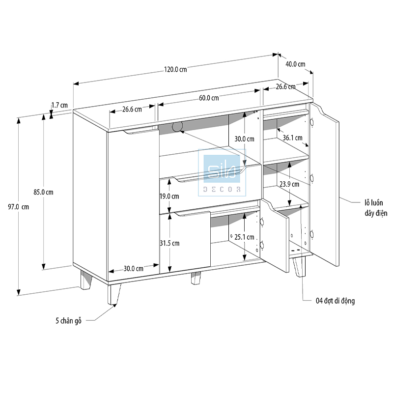 Tủ Bếp Gỗ Đa Năng, Hiện Đại Thương Hiệu SIB Decor KG22