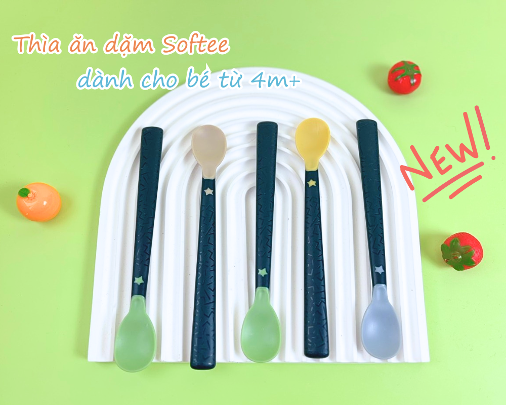 Thìa Ăn Dặm Tommee Tippee Softee, Cho Bé Từ 4 Tháng - Set 5 Thìa, Tách Lẻ (Giao Màu Ngẫu Nhiên)