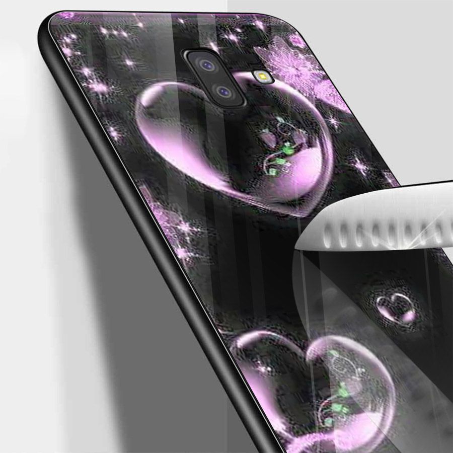 Ốp kính cường lực cho điện thoại Samsung Galaxy J6 - trái tim tình yêu MS LOVE013