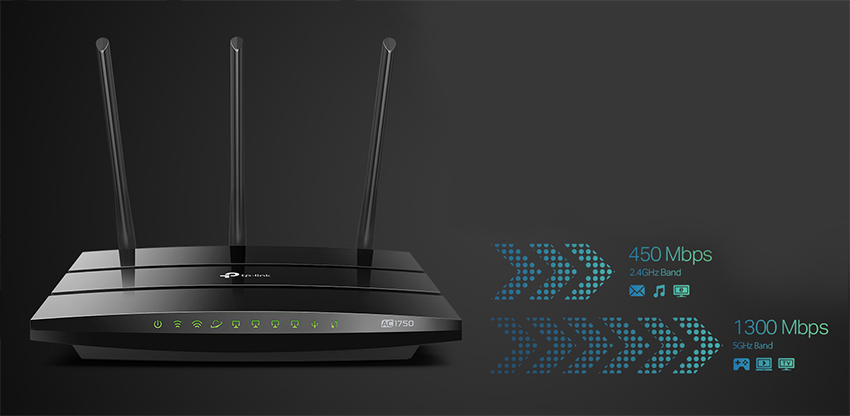 Router Gigabit Wi-Fi Băng Tần Kép AC1750 TP-Link Archer C7