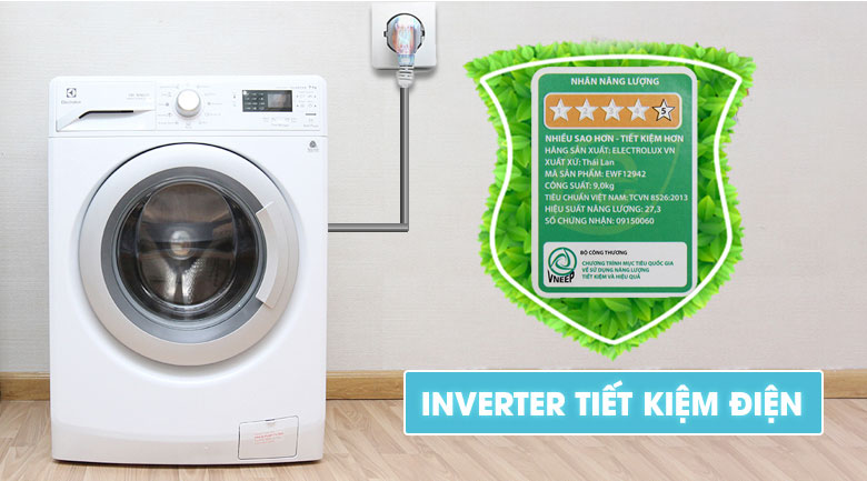 Máy Giặt Cửa Ngang Inverter Electrolux EWF12942 (9kg) - Trắng