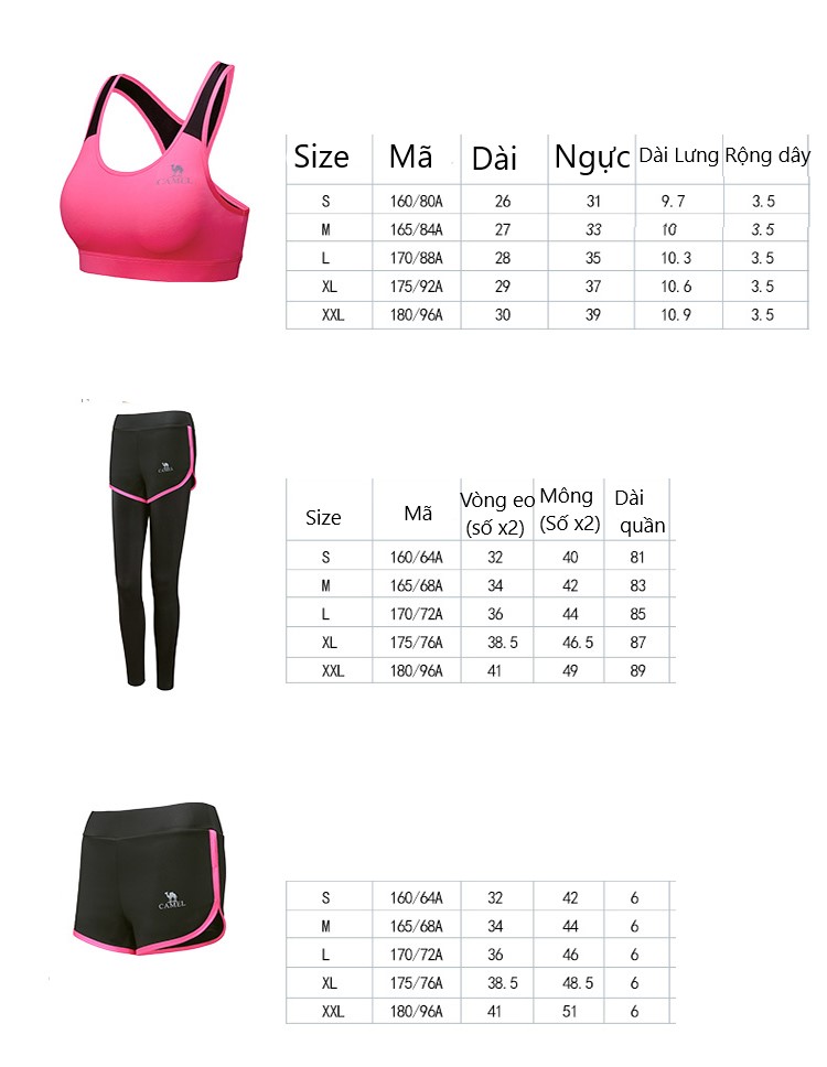 Combo Quần Áo Tay Dài Chạy Bộ Nữ CAMEL C8S1T6649 (5 cái)