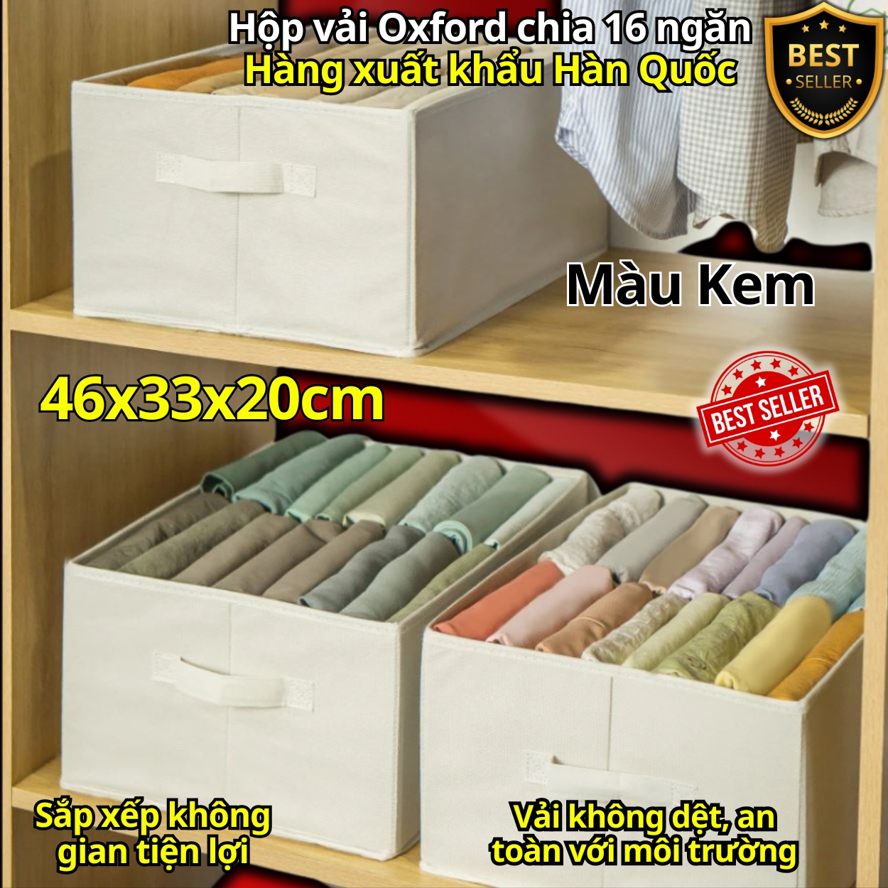 Hộp vải đựng quần áo chia 9 ngăn - 16 ngăn đa năng D Danido - Khay đựng đồ 9 ngăn tiện ích, chất liệu cao cấp vải không dệt có nắp, an toàn môi trường