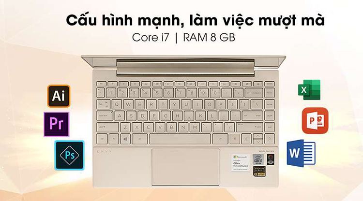 Laptop HP Envy 13-ba0047TU 171M8PA (Core i7-1065G7/ 8GB/ 512GB SSD/ 13.3FHD/ Win10 + Office) - Hàng Chỉnh Hãng
