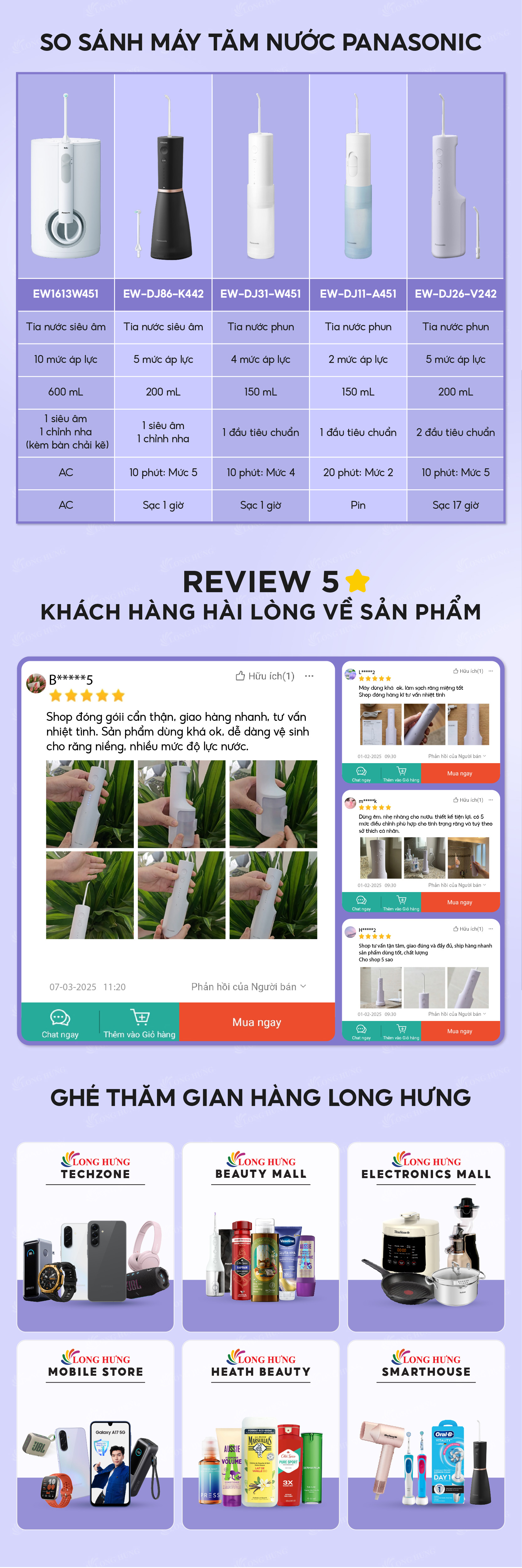 Máy tăm nước Panasonic EW-DJ26-V242 - Hàng chính hãng