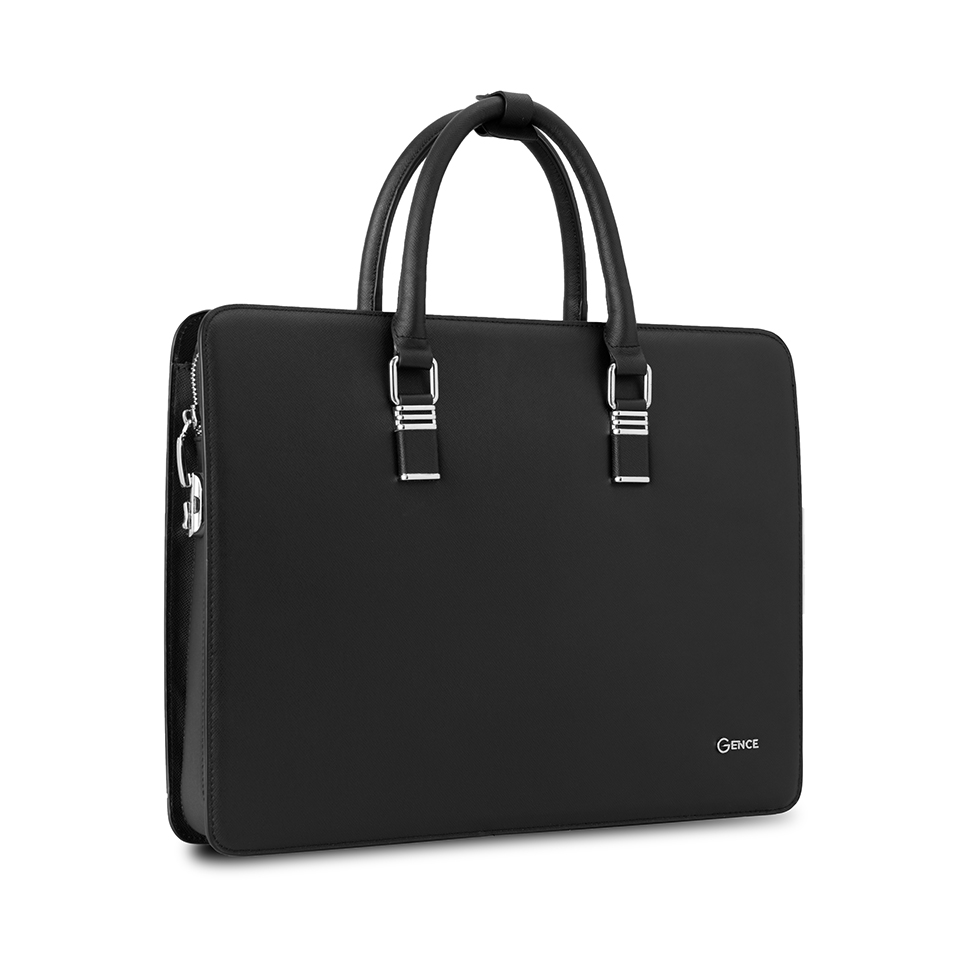Túi Xách Cặp Da Nam Công Sở GENCE CGL08 Chất Liệu Da Bò Khóa Số Cao Cấp Màu Đen