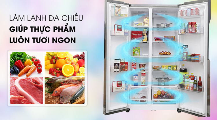 Tủ Lạnh Side By Side Inverter LG GR-B247JDS (613L) - Hàng Chính Hãng