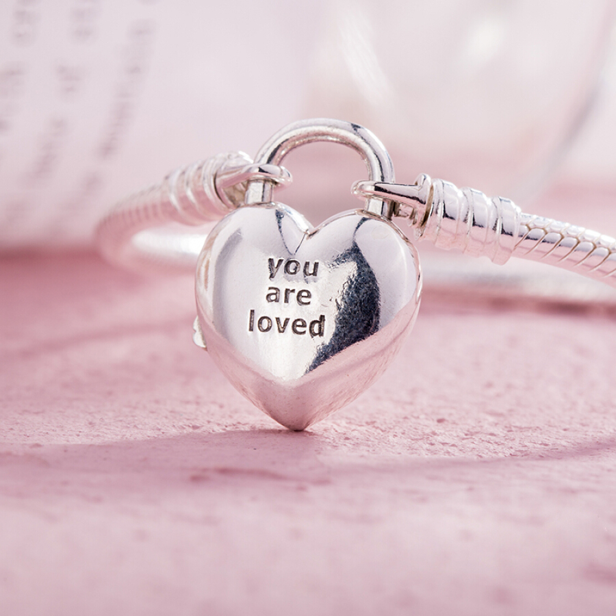 PPANDORA Pandora loves your heart-shaped cufflinks 925 silver bracelet 597806-17