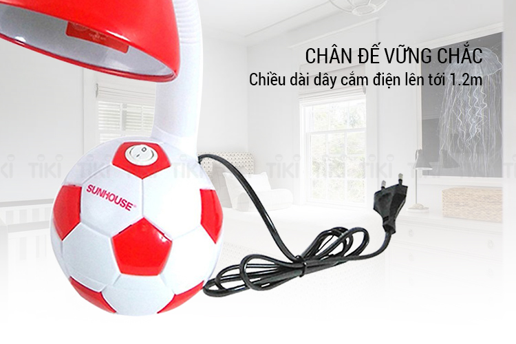 Đèn Bàn Sunhouse SH-SL-01RW Kèm Bóng Đèn SHE-LEDA60AL-A6W.W