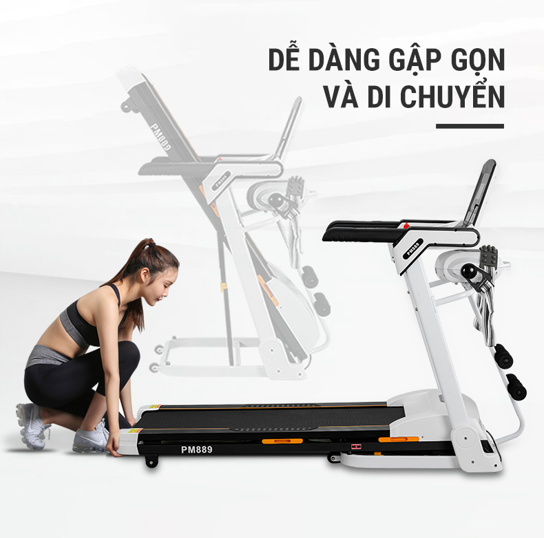 Máy chạy bộ điện cao cấp Poongsan Hàn Quốc TMP- 889 có hiệu quả tích cực trong việc cải thiện chức năng xương khớp, cơ bắp và tăng độ dẻo dai cho cơ thể.