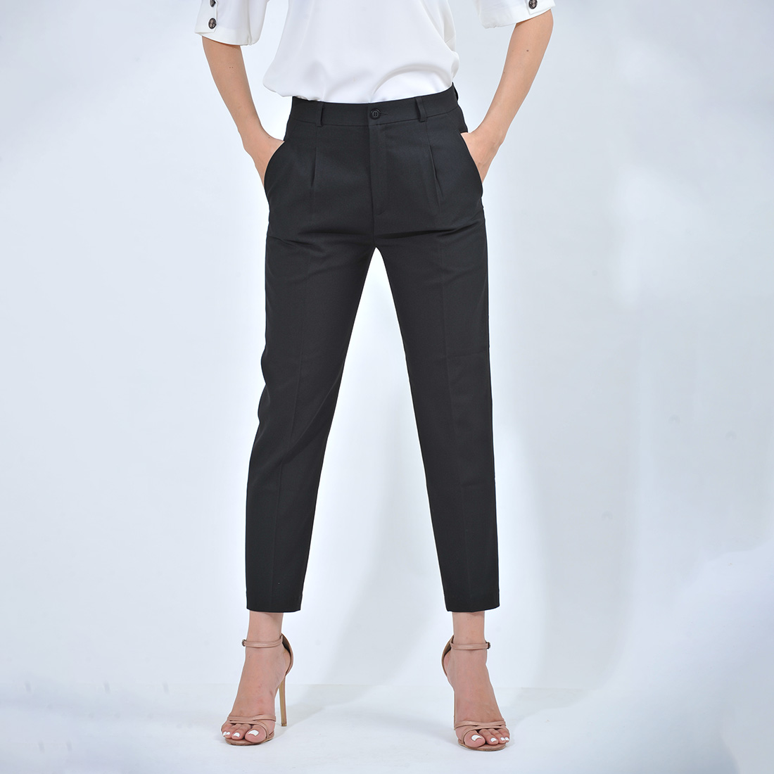 Quần baggy công sở nữ thời trang Eden xếp li. Chất liệu kaki mềm. Dễ phối trang phục - Q008