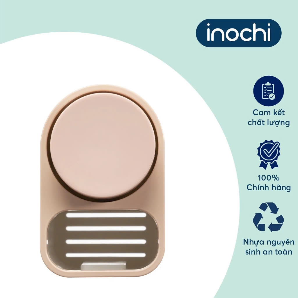 Kệ treo bàn chải đánh răng đa năng Nachi 2 cốc chất liệu nhựa nguyên sinh an toàn - Chính hãng inochi ( Tặng kèm khăn lau pakasa) Giao màu ngẫu nhiên