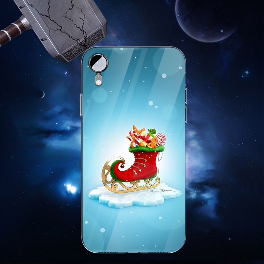 Ốp điện thoại kính cường lực cho máy iPhone XR - Giáng sinh an lành ấm áp MS GSANAA029