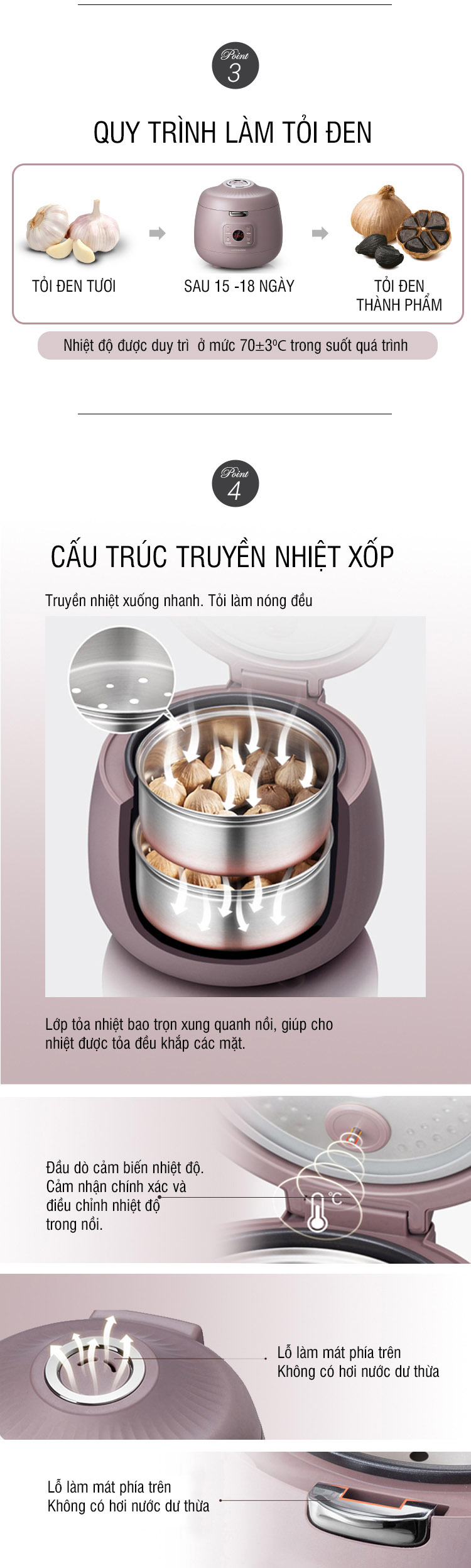 Máy Làm Tỏi Đen Lock&Lock EJR136PUP (3 Lít) - Hàng Chính Hãng