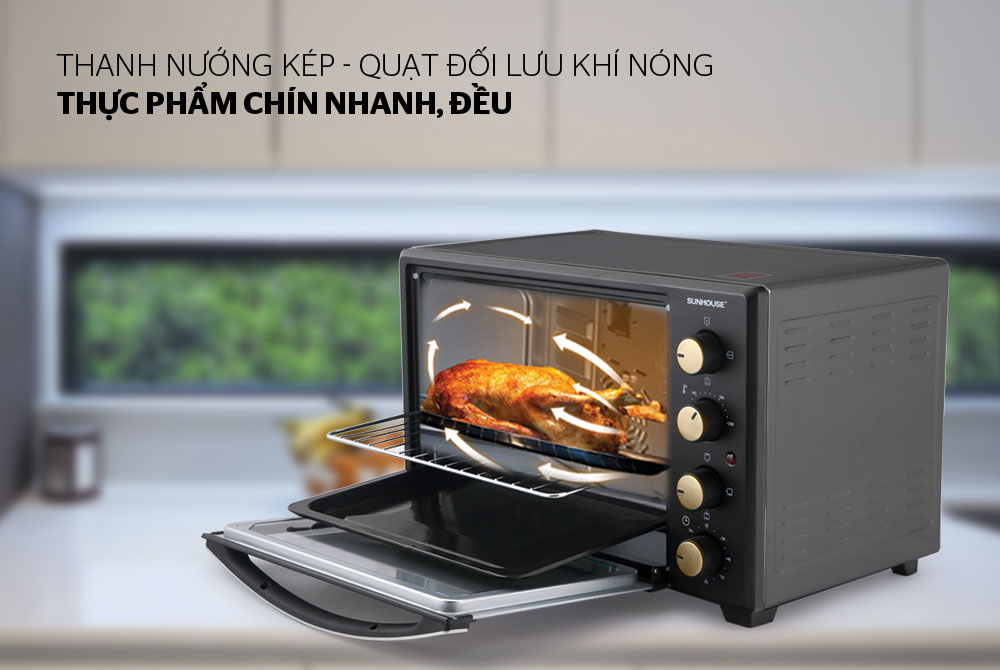 Lò Nướng Sunhouse SHD4238 - 38L (Đen) - Hàng chính hãng