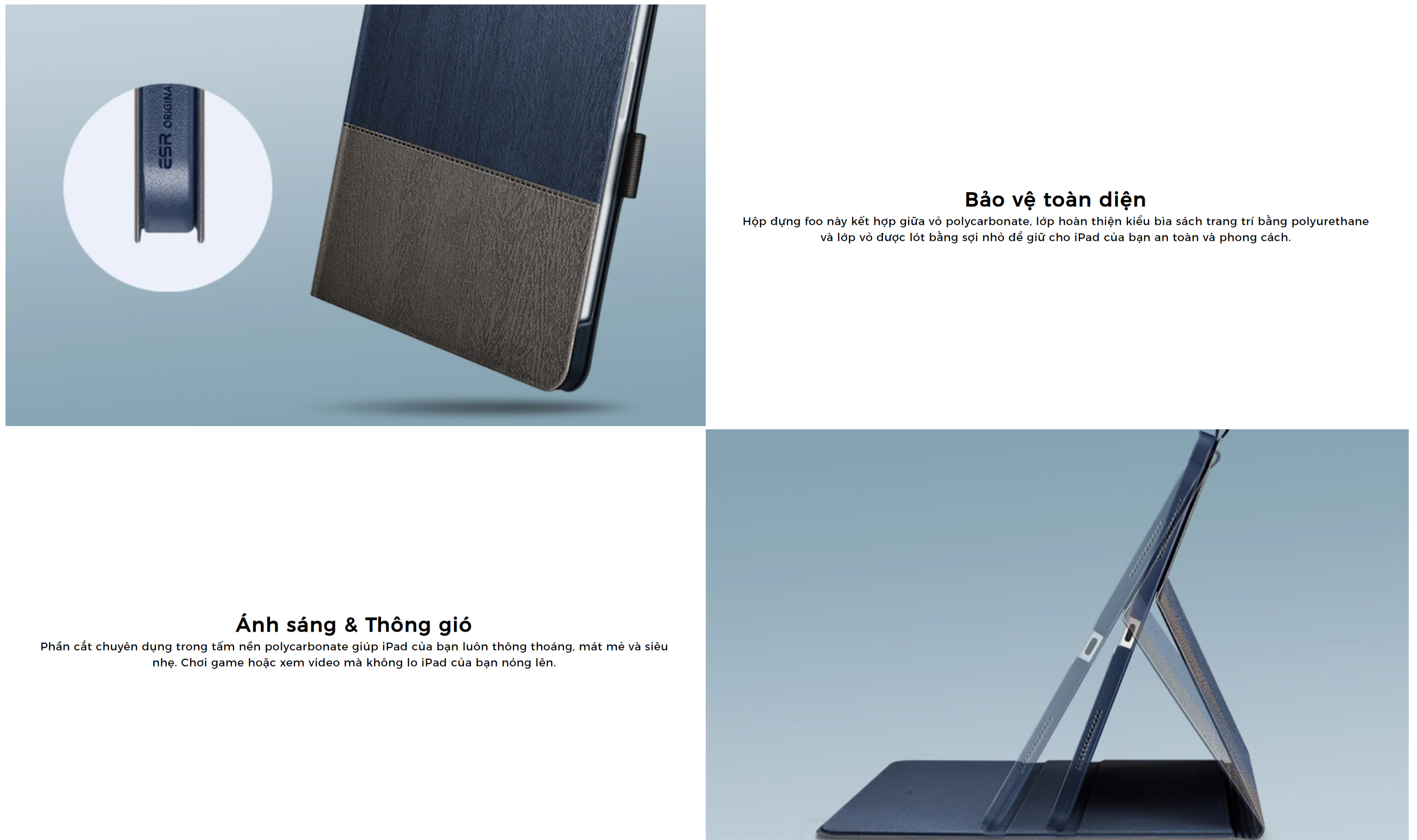 Bao da dành cho iPad Air 5 2022 10.9 Inch ESR Urban Folio Case - Hàng Chính Hãng