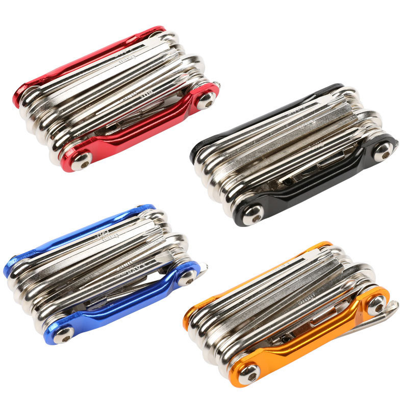 Lục giác sửa chữa xe đạp T-25 11 in 1, bao gồm các dụng cụ đủ loại như đinh vít, lục giác, cắt xích và nạy lốp - Mai Lee