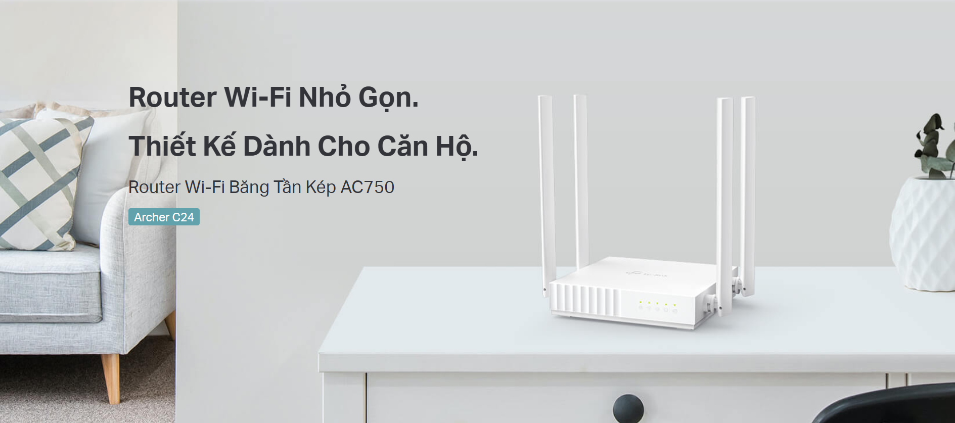 Bộ Phát Wifi TP-Link Archer C24 Băng Tần Kép AC750 - Hàng Chính Hãng