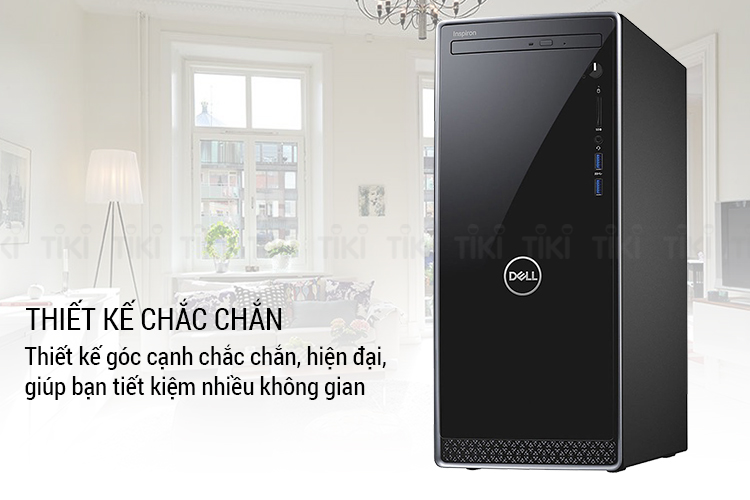PC Dell Inspiron 3670MT MTI31410-4G-1T Core i3-8100 / Free Dos (Black) - Hàng Chính Hãng