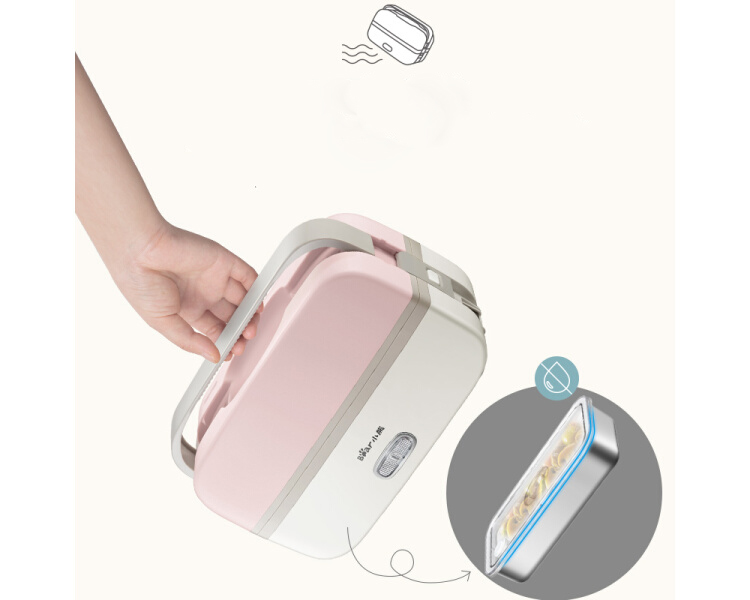 Bear electric lunch box double 304 stainless steel liner cooking plug electric rice cooker heating lunch box vacuum pink DFH-B10J2