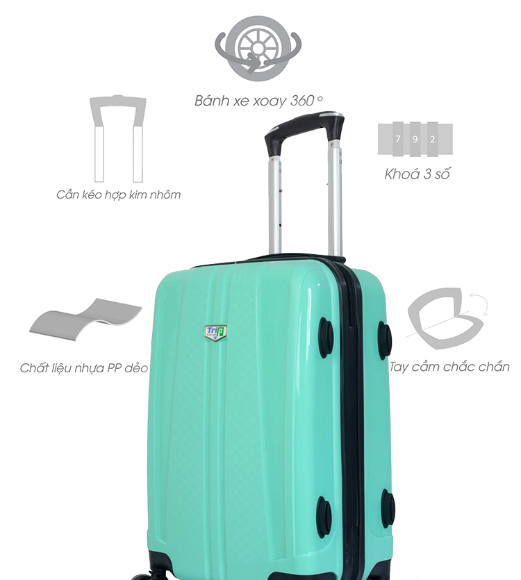 Vali Nhựa Dẻo TRIP PP103 - Xanh Ngọc