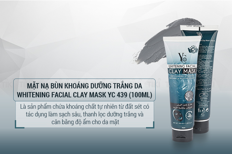 Mặt Nạ Bùn Khoáng Dưỡng Trắng Da Whitening Facial Clay Mask YC 439 (100ml)
