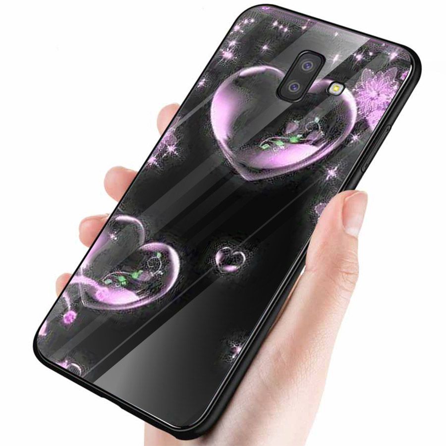 Ốp kính cường lực cho điện thoại Samsung Galaxy J6 - trái tim tình yêu MS LOVE013