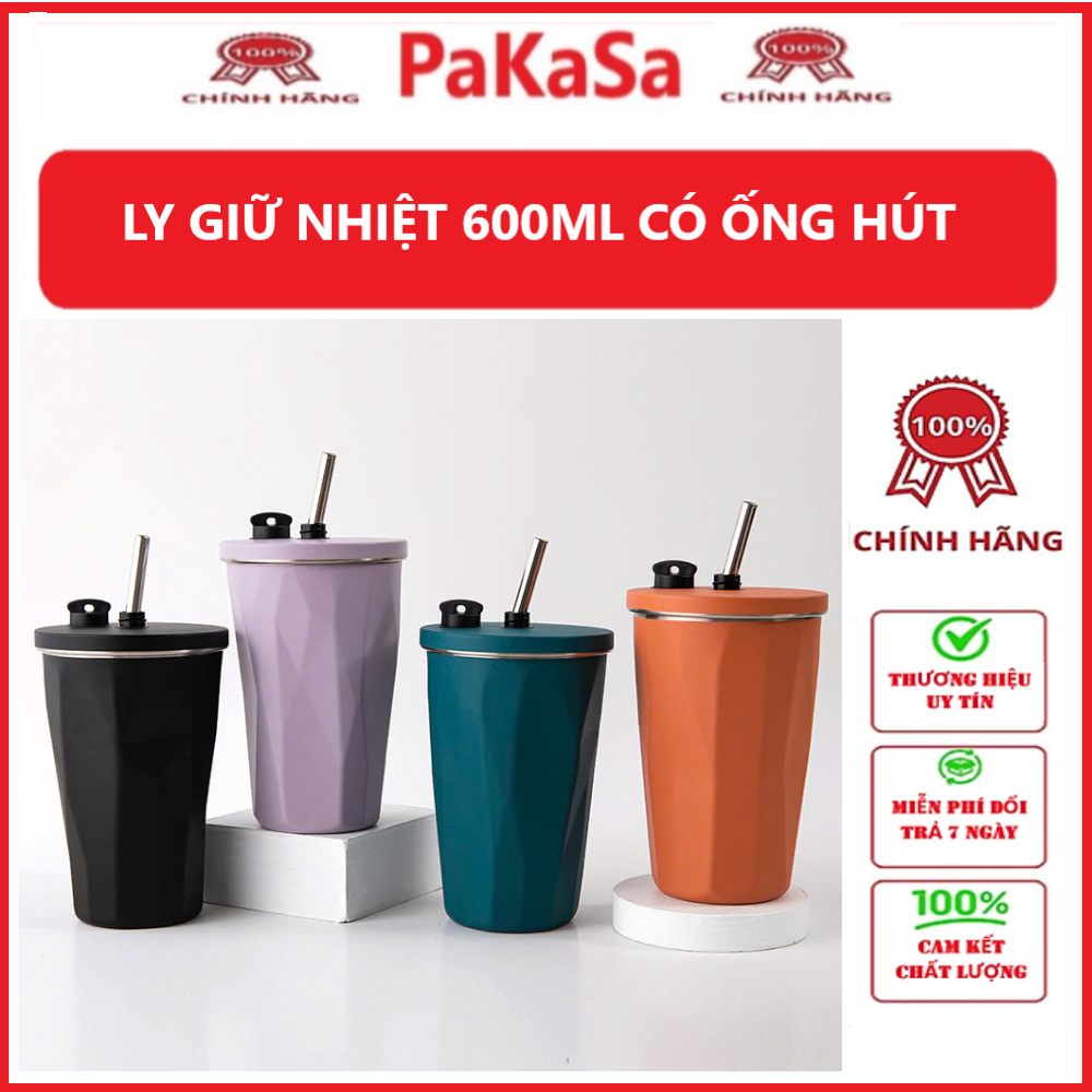 Ly Giữ Nhiệt / Cốc Giữ Nhiệt Bình Nước Giữ Nhiệt 2 Lớp Chất Liệu 304 Cao Cấp An Toàn Cho Sức Khỏe 600ml - Hàng chính hãng