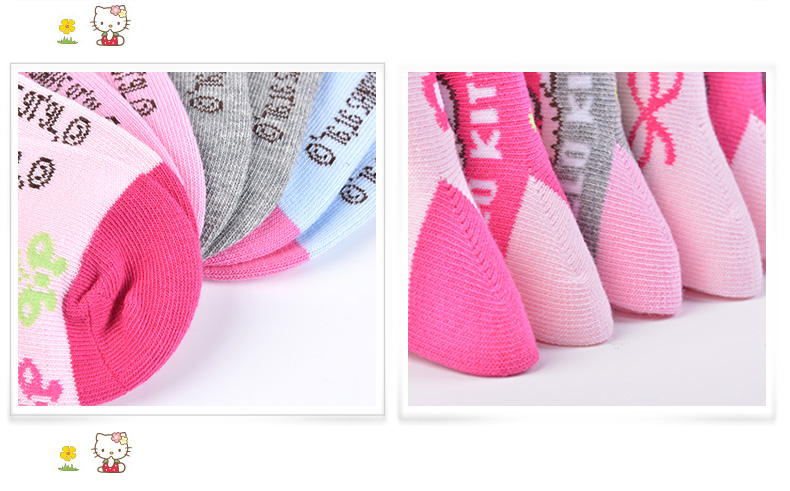 Tất Cotton Hello Kitty Cho Bé Gái (20-22CM) (4 Đôi)