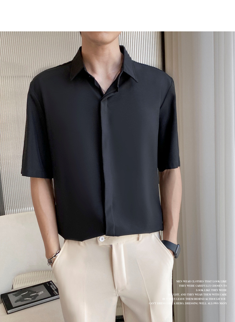 Áo Sơ Mi Rộng Tay Ngắn OVERSIZE Giấu Nút Form Rộng UNISEX Nam Nữ Vải Lụa Mềm Mát Ít Nhăn - SMN01