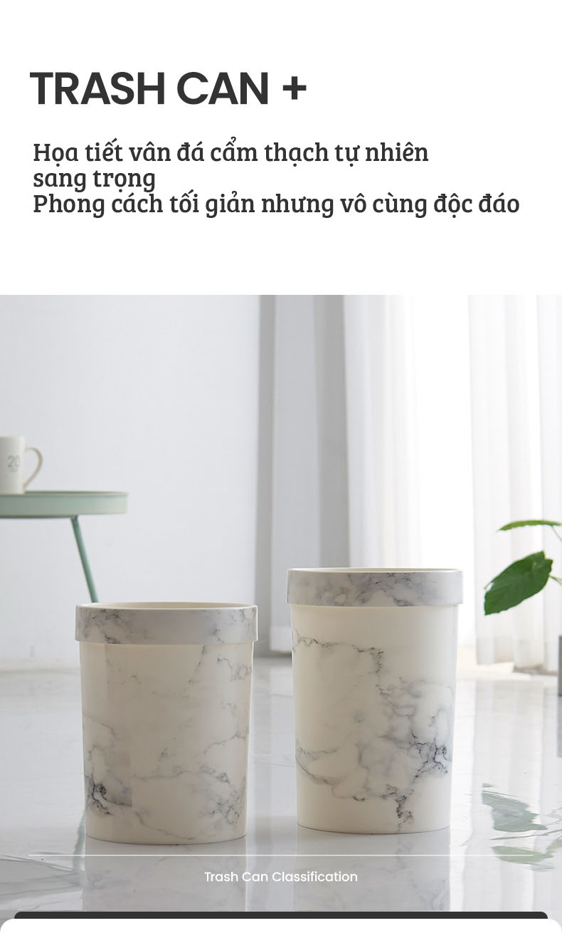 Thùng Rác Văn Phòng Feidash G1975-G1985 - Họa Tiết Vân Đá Cẩm Thạch Vô Cùng Độc Đáo - Mang Tới Sự Sang Trọng Cho Không Gian Sống Của Bạn - Hàng Chính Hãng
