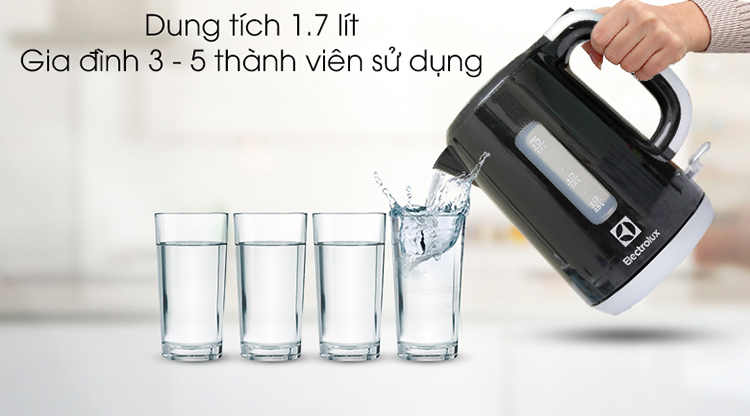 Ấm Đun Nước Electrolux EEK3505 - 1,7L (Đen) - Hàng chính hãng