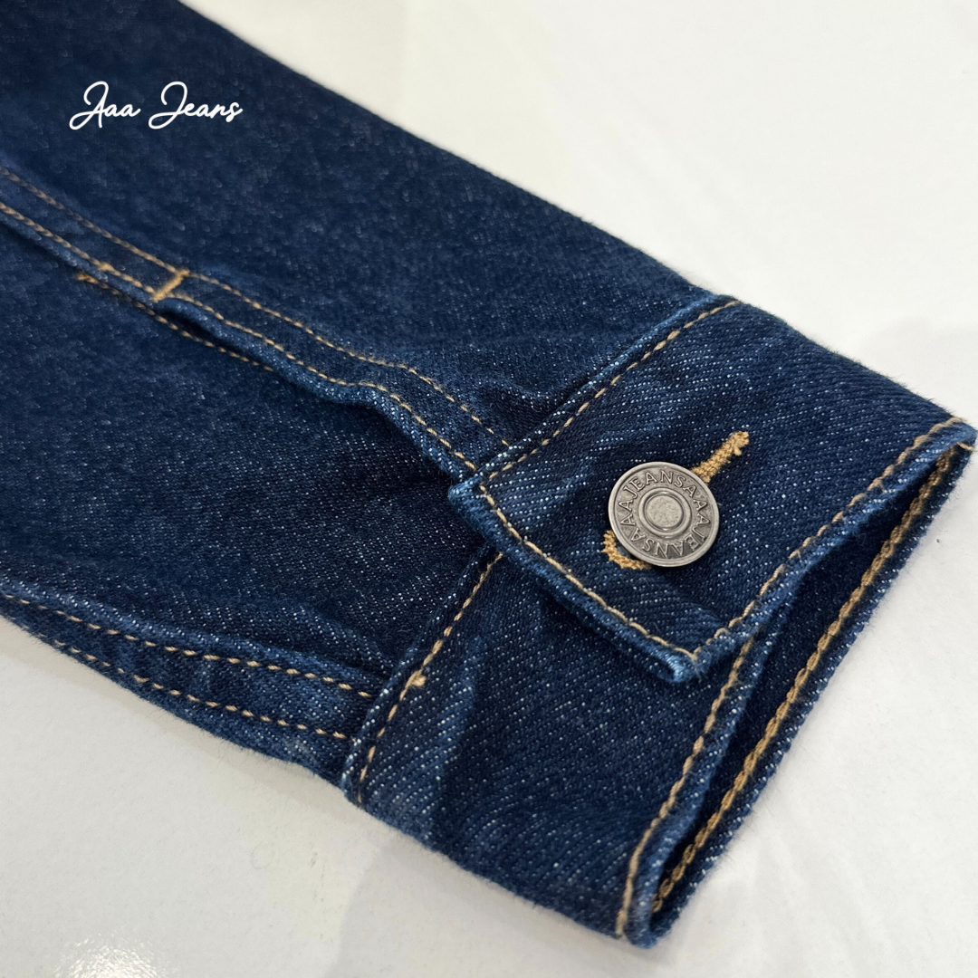 Áo Khoác Jean Nữ Trơn Màu Xanh Đậm Nhạt Aaa Jeans