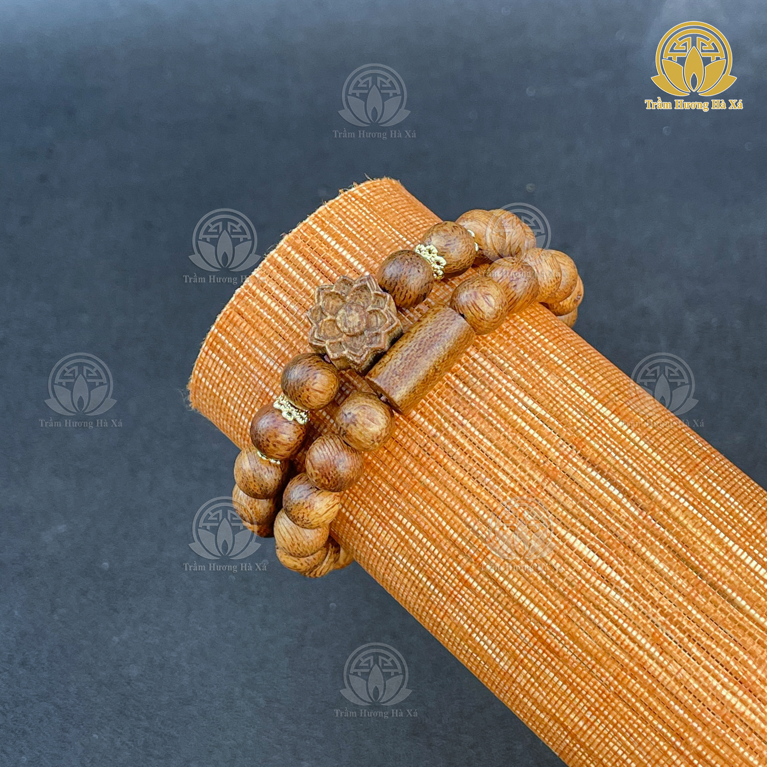 Vòng tay đôi trầm hương phong thủy HÀ XÁ mix charm hoa sen hồ ly phật di lặc phật bà quan thế âm đeo tay cặp đôi nam nữ may mắn bình an tài lộc