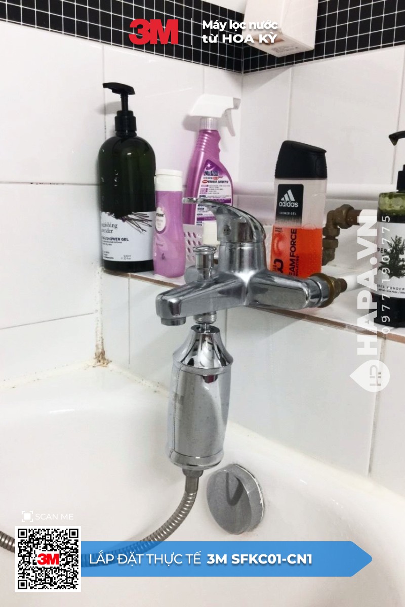 Bộ Lọc Nước Vòi Sen Tắm Nóng Lạnh 3M SFKC01-CN1 | 3M HSF-IS Tự Lắp Đặt Dễ Dàng - Hàng Chính Hãng 3M