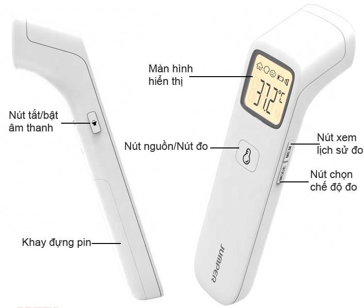 Nhiệt kế hồng ngoại không tiếp xúc đa năng Jumper FR203 , hàng xuất USA 2