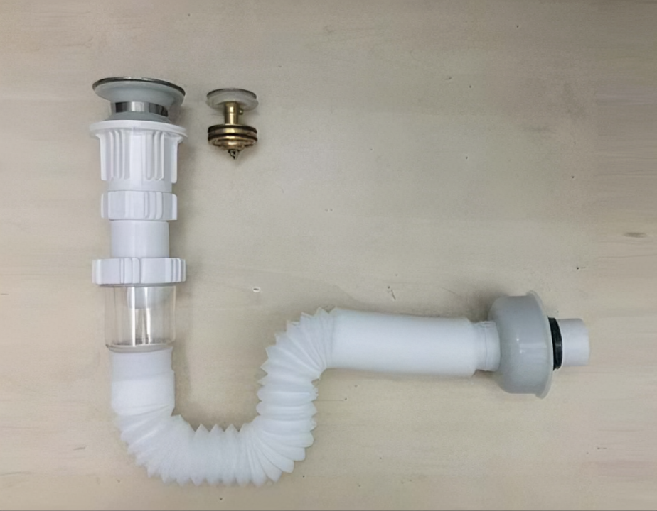 Bộ xả lavabo ruột gà KG48 nhấn nhựa abs cao cấp, dùng cho chậu lavabo treo tường - Hàng chính hãng