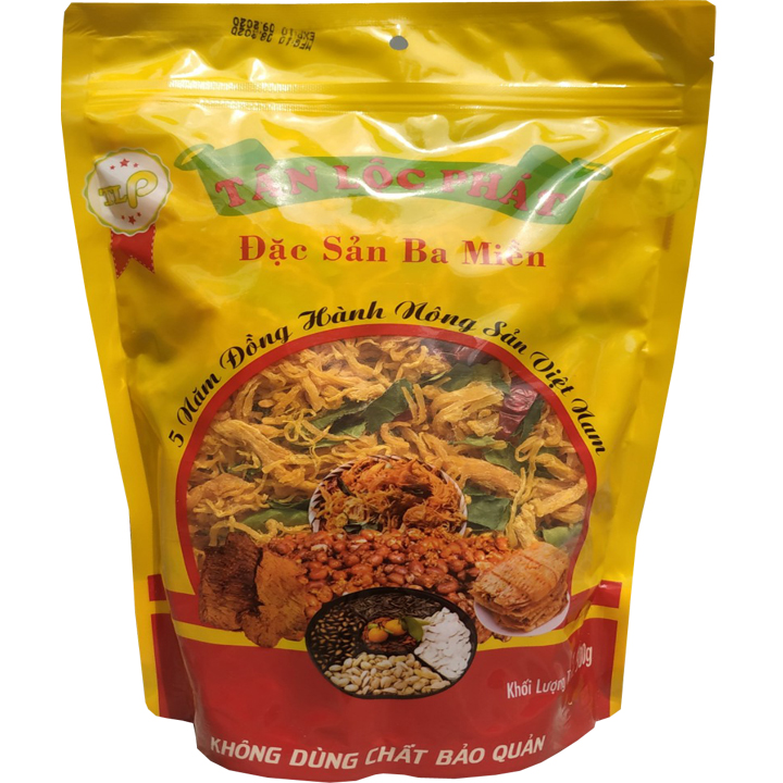 1 KG KHÔ GÀ LÁ CHANH LOẠI CAO CẤP TLP - 2 TÚI ZIP 500G