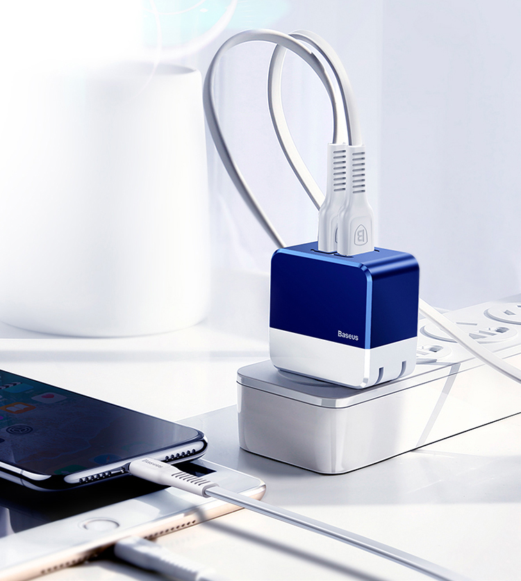 Baseus Apple Charger 3.4A Fast Charge Multi-port USB Android Phone Charging Head Data Cable Plug for iphoneX/8/7 Huawei ipad Tablet Millet Samsung Blue Baseus Apple Charger 3.4A Fast Charge Multi-port USB Android Phone Charging Head Data Cable Plug for iphoneX/8/7 Huawei ipad Tablet Millet Samsung Blue