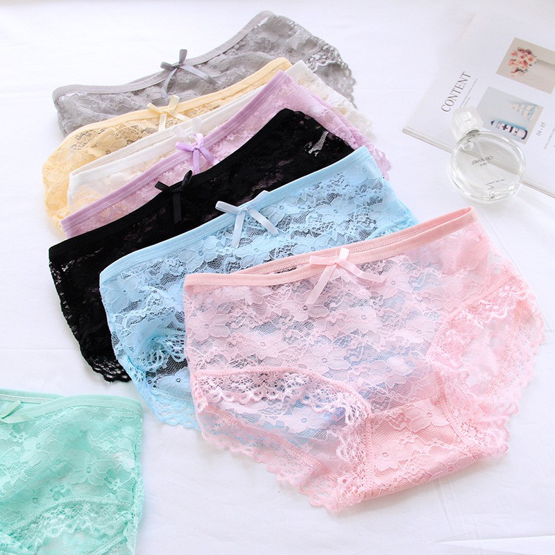 Combo 05 Quần Lót Nữ Ren Nơ Nhiều Màu Cao Cấp Thoải Mái Sexy (3 size)