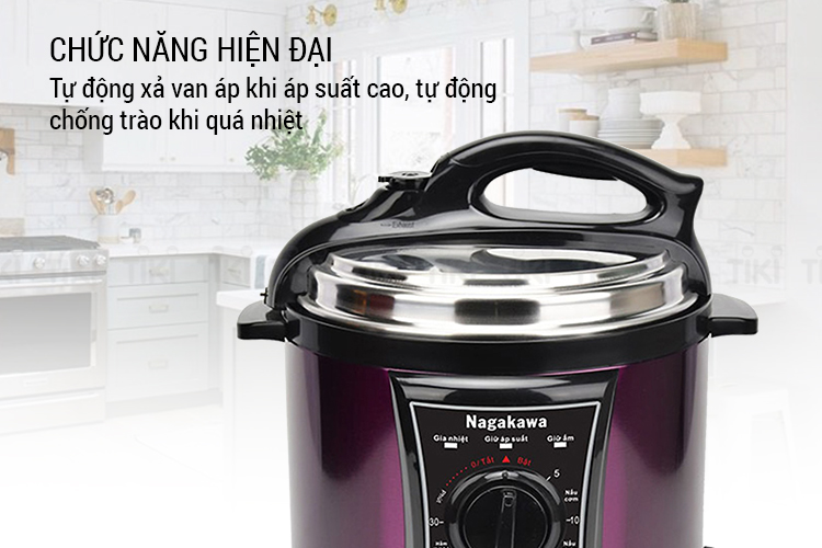 Nồi Áp Suất Đa Năng Nagakawa NAG0203 (5.0 Lít) - Hàng Chính Hãng