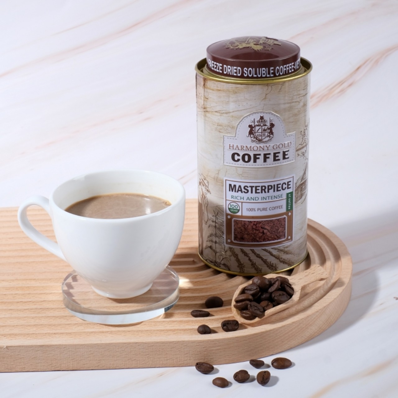 cà phê, hòa tan, cafe đen, nguyên chất, abarica, robusta, chính hãng, 100g, sấy lạnh