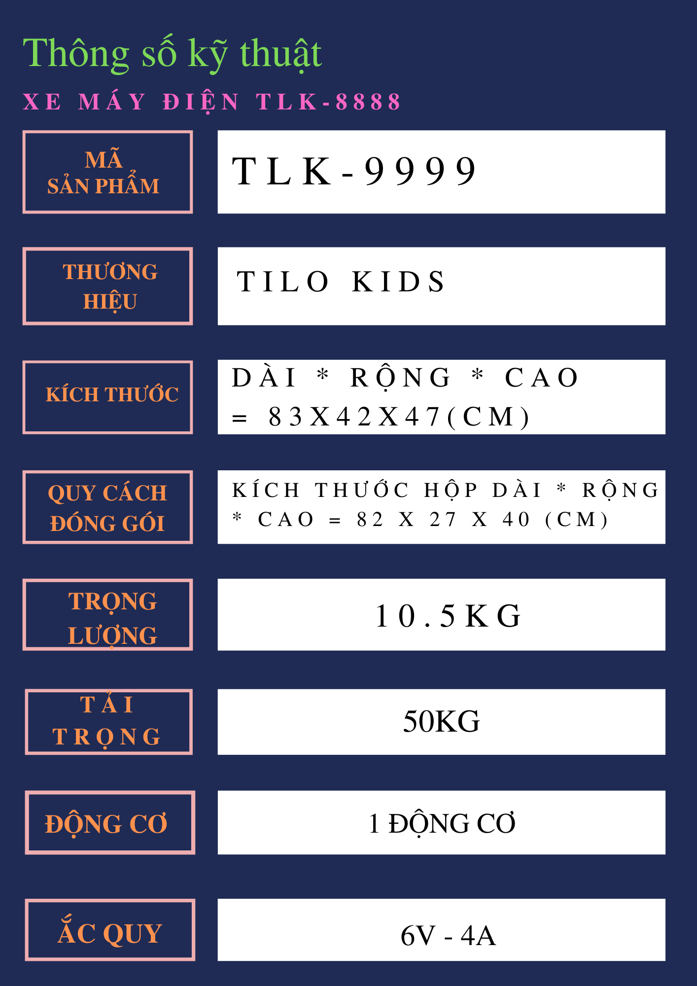 Xe máy điện trẻ em, xe moto điện cho bé TILO KIDS TLK-9999