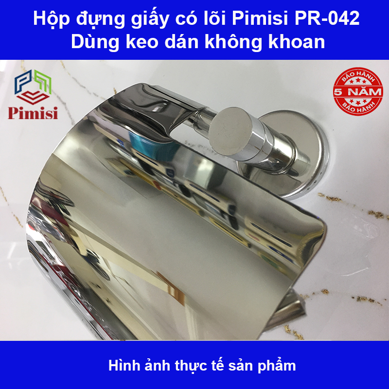 Lô giấy vệ sinh gắn tường bằng keo Pimisi PR-042 hình chụp thực tế